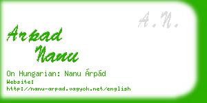 arpad nanu business card